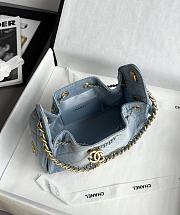 Chanel 25 Mini Handbag Washed Denim Gold-Tone Metal Blue - 22x20x12.5cm - 3
