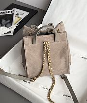 Chanel 25 Medium Backpack Suede & Gold Tone Metal Gray - 23x23x14cm - 3