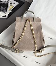 Chanel 25 Medium Backpack Suede & Gold Tone Metal Gray - 23x23x14cm - 2
