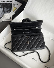 Chanel Classic Black Lamskin Gunmetal Hardware Bag - 14.5x23x6cm - 2