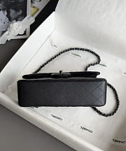 Chanel Classic Black Lamskin Gunmetal Hardware Bag - 14.5x23x6cm - 4