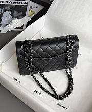 Chanel Classic Black Lamskin Gunmetal Hardware Bag - 14.5x23x6cm - 6