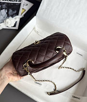 Chanel Coco Handle XS Women's Handbag Caviar Dark Brown 23cm - 6