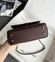 Chanel Coco Handle XS Women's Handbag Caviar Dark Brown 23cm - 4
