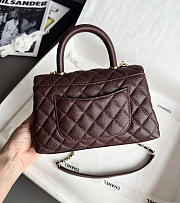 Chanel Coco Handle XS Women's Handbag Caviar Dark Brown 23cm - 2