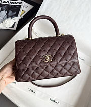 Chanel Coco Handle XS Women's Handbag Caviar Dark Brown 23cm - 3