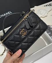 Chanel Long Vanity With Chain Grained Calfskin & Gold-Tone Metal Black - 17x9.5x8cm - 1