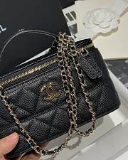 Chanel Long Vanity With Chain Grained Calfskin & Gold-Tone Metal Black - 17x9.5x8cm - 2