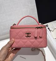 Chanel Long Vanity With Chain Grained Calfskin & Gold-Tone Metal Pink - 17x9.5x8cm - 5