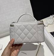Chanel Long Vanity With Chain Grained Calfskin & Gold-Tone Metal Gray - 17x9.5x8cm - 4