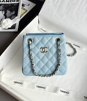 Chanel Mini Bucket Bag in Caviar & Light Gold-Tone Metal Light Blue - 16x15x10cm - 6