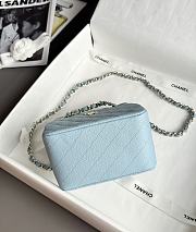 Chanel Mini Bucket Bag in Caviar & Light Gold-Tone Metal Light Blue - 16x15x10cm - 4