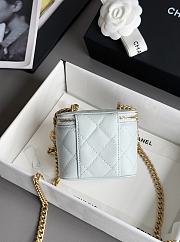 Chanel Small Vanity with Chain Shiny Calfskin Gold Tone Metal Light Blue - 11x8.5x7cm - 6