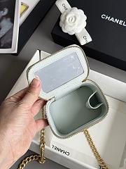 Chanel Small Vanity with Chain Shiny Calfskin Gold Tone Metal Light Blue - 11x8.5x7cm - 5