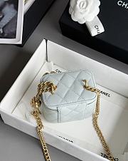 Chanel Small Vanity with Chain Shiny Calfskin Gold Tone Metal Light Blue - 11x8.5x7cm - 3