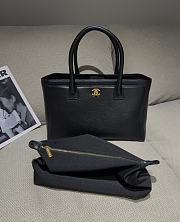 Chanel Executive Cerf Tote Gold-Tone Metal Black - 35x24x14cm - 1