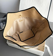 Chanel Maxi Shopping Bag Braided Raffia Calfskin & Gold-Tone Metal Dark Beige & Black - 59x36x13cm - 3