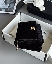 Chanel Wallet On Chain Velvet Diamanté & Gold-Tone Metal Black - 19.2x12.3x3.5cm - 5