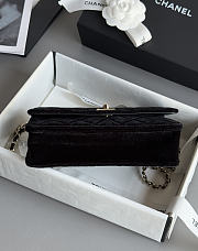 Chanel Wallet On Chain Velvet Diamanté & Gold-Tone Metal Black - 19.2x12.3x3.5cm - 4