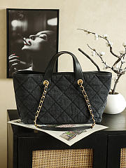 Chanel Cabas Denim Deauville Washed Denim Gold-Tone Metal Dark Grey - 44x26x13cm - 3