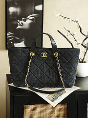 Chanel Cabas Denim Deauville Washed Denim Gold-Tone Metal Dark Grey - 44x26x13cm - 6