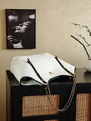 Chanel Maxi Shopping Bag Braided Raffia Calfskin & Gold-Tone Metal White & Black - 59x36x13cm - 3