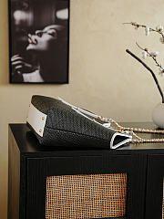 	 Chanel Maxi Shopping Bag Braided Raffia Calfskin & Gold-Tone Metal Black & White - 59x36x13cm - 6