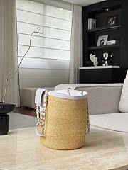 Chanel Large Tote Braided Straw Lambskin & Gold-Tone Metal Beige & White - 54x26x18cm - 6