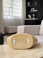 Chanel Large Tote Braided Straw Lambskin & Gold-Tone Metal Beige & White - 54x26x18cm - 2