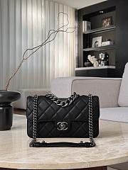 Chanel Bombay Pondicherry Flap Bag Calfskin & Ruthenium-Finish Metal Black - 27x17x15.5cm - 1