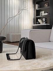 Chanel Bombay Pondicherry Flap Bag Calfskin & Ruthenium-Finish Metal Black - 27x17x15.5cm - 4