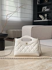 Chanel 31 Nano Shopping Bag Lambskin Gold Tone Metal White - 20.5x17.5x3.5cm - 1