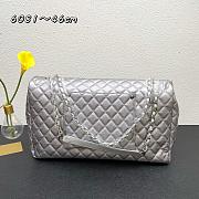 Chanel Classic XXL Travel Flap Grained Calfskin & Ruthenium-Finish Metal Silver - 46x26x14cm - 4
