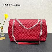 Chanel Classic XXL Travel Flap Grained Calfskin & Ruthenium-Finish Metal Red - 46x26x14cm - 2