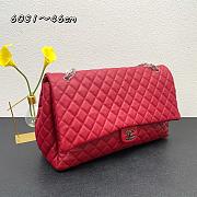 Chanel Classic XXL Travel Flap Grained Calfskin & Ruthenium-Finish Metal Red - 46x26x14cm - 4