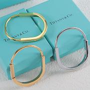 Tiffany Lock Bangle in Rose/ Yellow/ White Gold with Diamond Accents - 5
