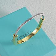 Tiffany Lock Bangle in Yellow and White Gold with Half Pavé Diamonds - 2