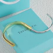 Tiffany Lock Bangle in Yellow and White Gold with Half Pavé Diamonds - 5