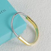 Tiffany Lock Bangle in Yellow and White Gold with Half Pavé Diamonds - 1