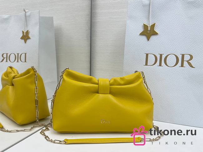 Small Dior Bow Bag Buttercup Lambskin - 26x16x10cm - 1