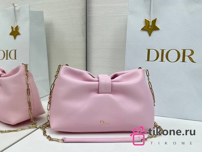 Small Dior Bow Bag Light Pink Lambskin - 26x16x10cm - 1