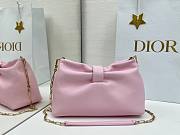 Small Dior Bow Bag Light Pink Lambskin - 26x16x10cm - 5