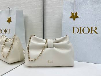 Small Dior Bow Bag White Lambskin - 26x16x10cm