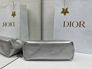 Small Dior Bow Bag Silver Laminated Lambskin - 26x16x10cm - 5