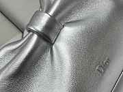 Small Dior Bow Bag Silver Laminated Lambskin - 26x16x10cm - 6