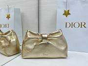 Small Dior Bow Bag Gold Laminated Lambskin - 26x16x10cm - 4