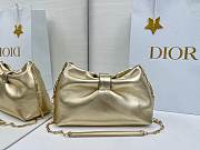 Small Dior Bow Bag Gold Laminated Lambskin - 26x16x10cm - 5