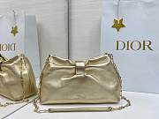 Small Dior Bow Bag Gold Laminated Lambskin - 26x16x10cm - 1