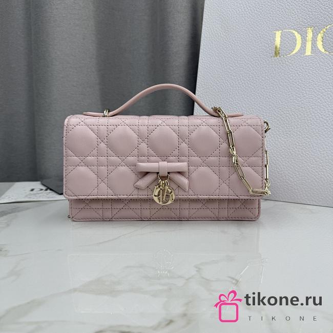 My Dior Mini Bag Rose Soupir Cannage Lambskin - 21x11.5x4.5cm  - 1