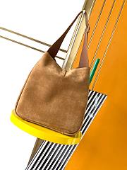 YSL Le 5 A 7 Supple Large in Suede Caramel Cognac - 30x28x11cm - 5